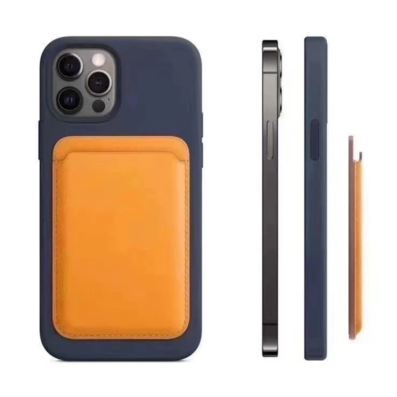 

Luxury Leather Magnetic Card Holder With LOGO Wallet Card Slot Holder For IPhone 12 Mini/Max/Pro Dropshipping