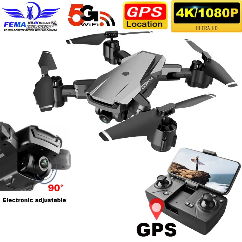 

Профессиональный Квадрокоптер Дрон Gps 4K камера 1080P Стандартный Wi-Fi FPV 20 минут полета умные радиоуправляемые дроны VS SG907