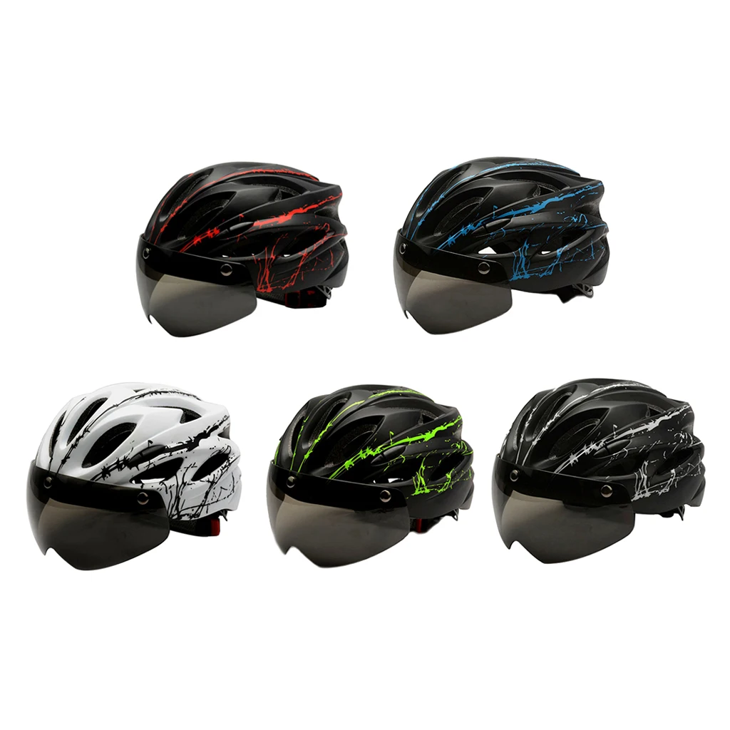 

PC Shell Bike Helmet MTB Road Bicycle Bicycle Safety Crash Hat Helmet w/ Goggle