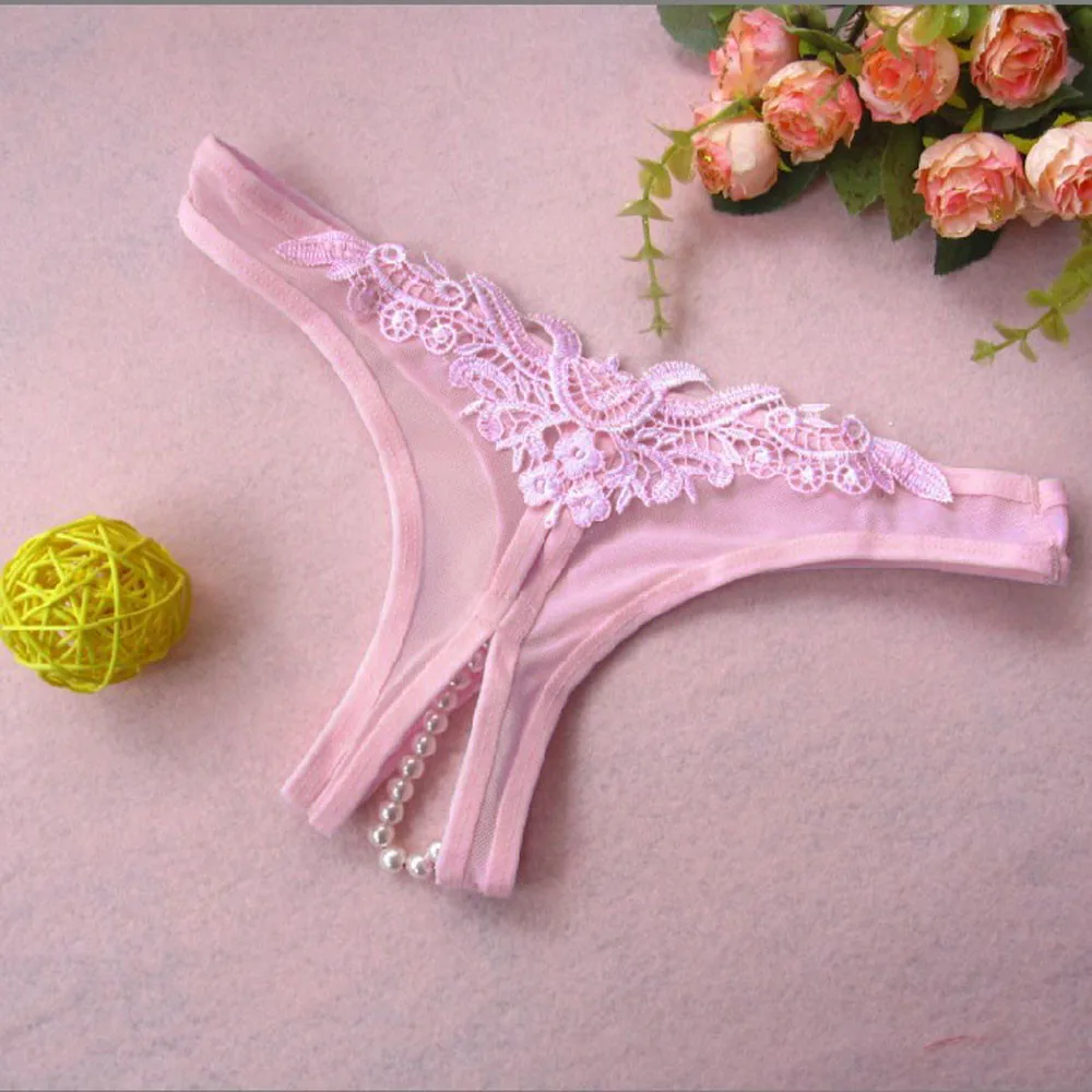 Сексуальное женское сексуальное белье с жемчугом и стринги однотонное нижнее