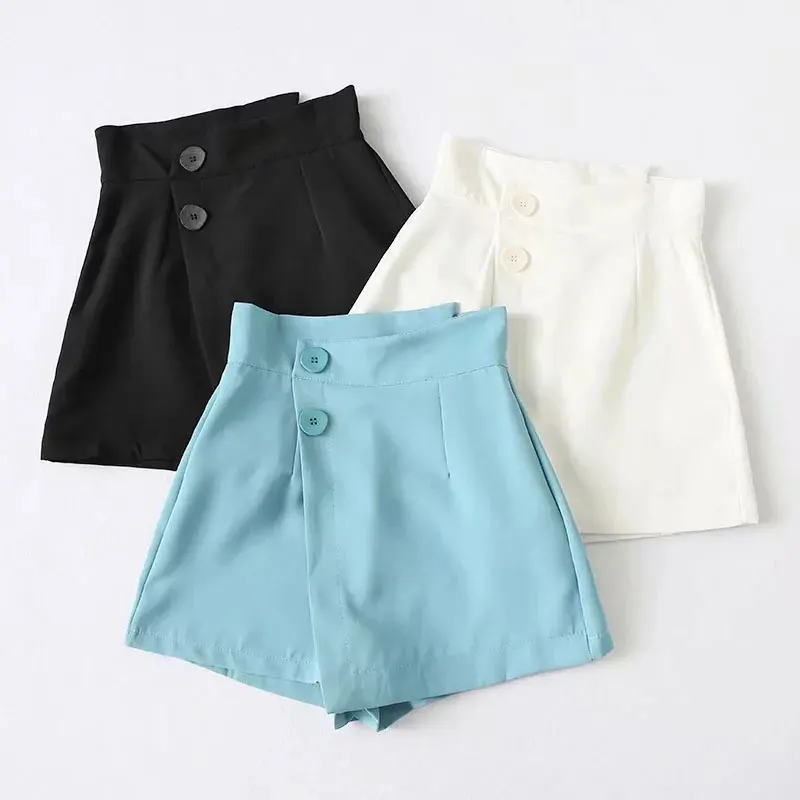 

Женские 2021ZA новая Повседневная Удобная хлопковая куртка элегантный Дикий костюм шорты с высокой талией, слово, асимметричное брюки с широк...