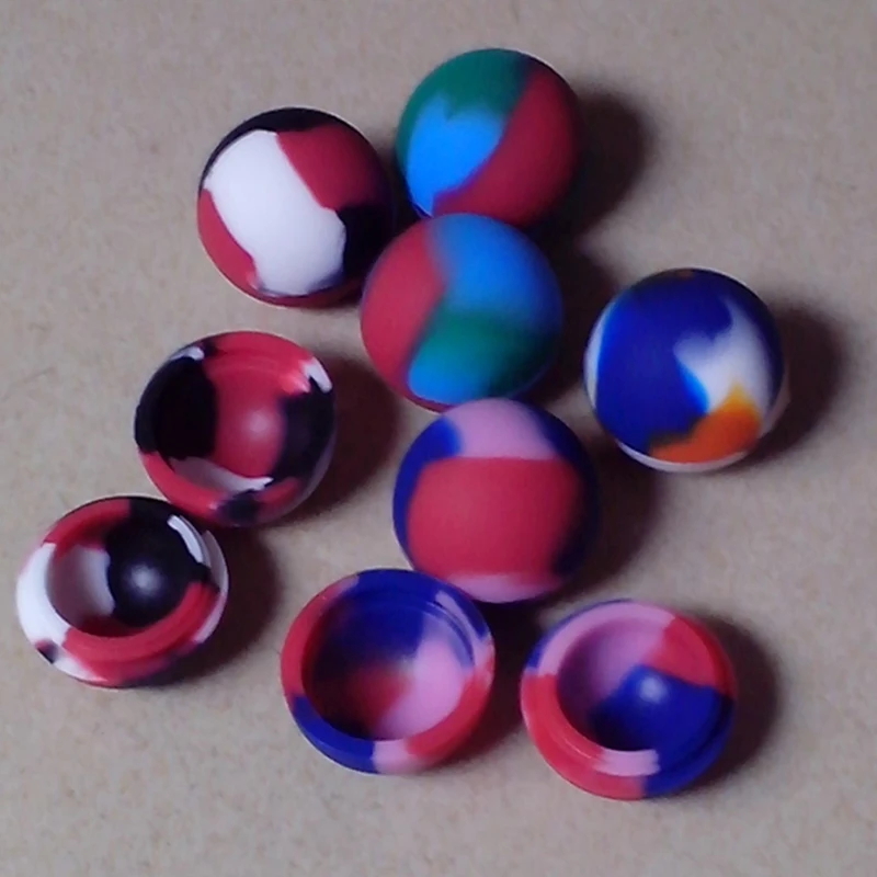 

Free Shipping 10pcs/Lot Non-stick Silicone Ball Container For Wax Bho Oil Butane Vaporizer Silicon Jars Dab Wax Container