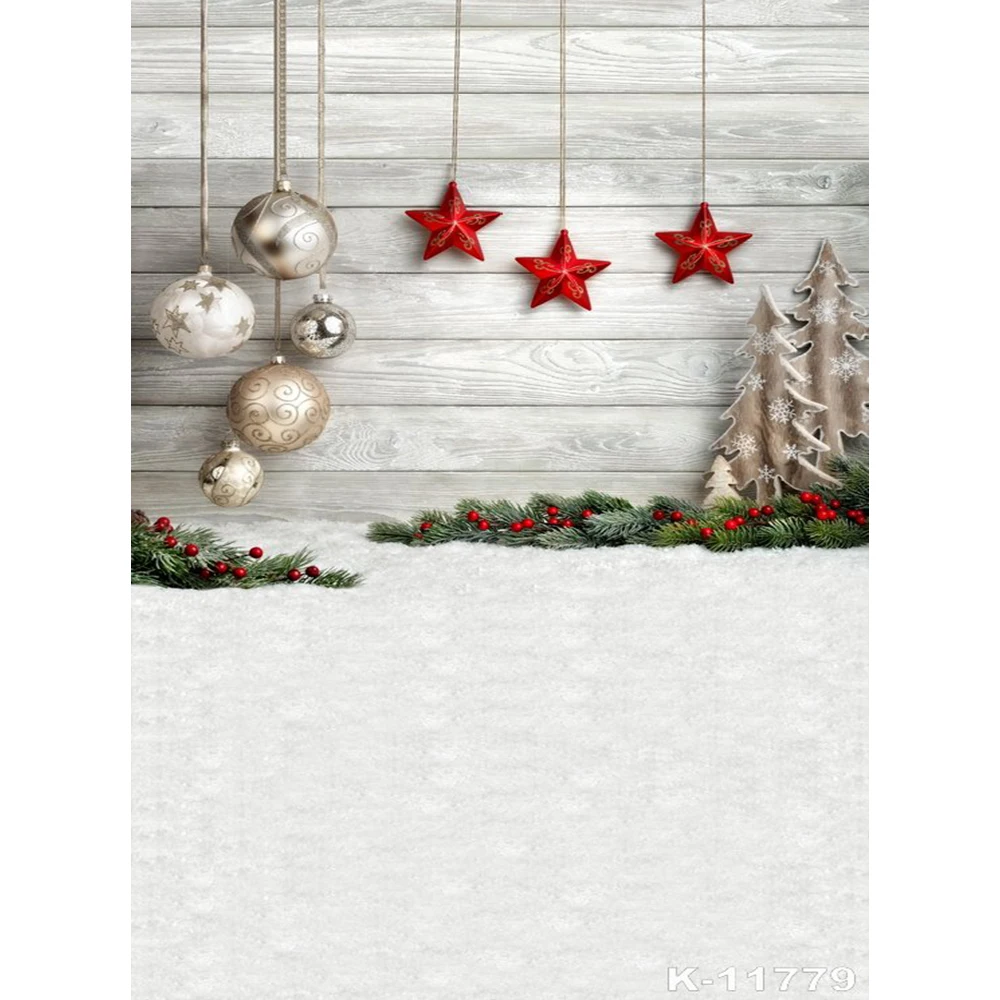 Рождественские шары звезды снег земля деревянная доска фотосъемка фоны для