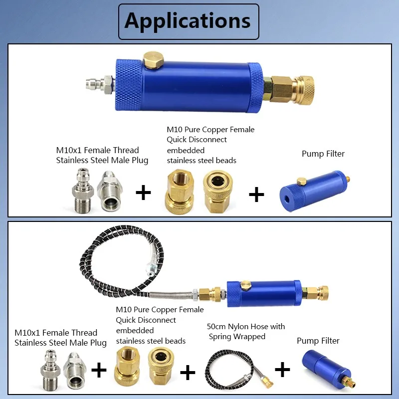 PCP Пейнтбольный ручной насос фильтр с предохранительным клапаном M10x1