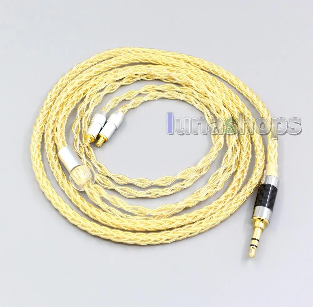 

LN006492 8 Cores 99.99% Pure Silver + Gold Plated Earphone Cable For audio-technica ATH-ESW750 ATH-ESW950 SR9 ES770h ES750 ESW9