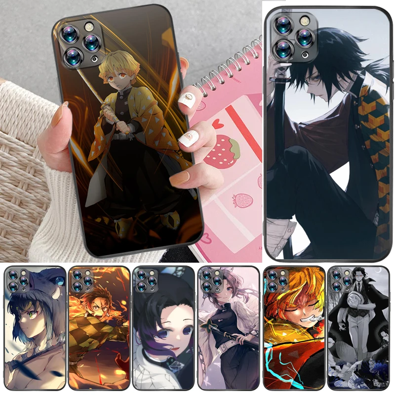 

Demon Slayer Kamado Nezuko Kimetsu No Yaiba Kamado Tanjirou Agatsuma Zenitsu Phone Case For iPhone 12 Pro Max SE 2020 Cases