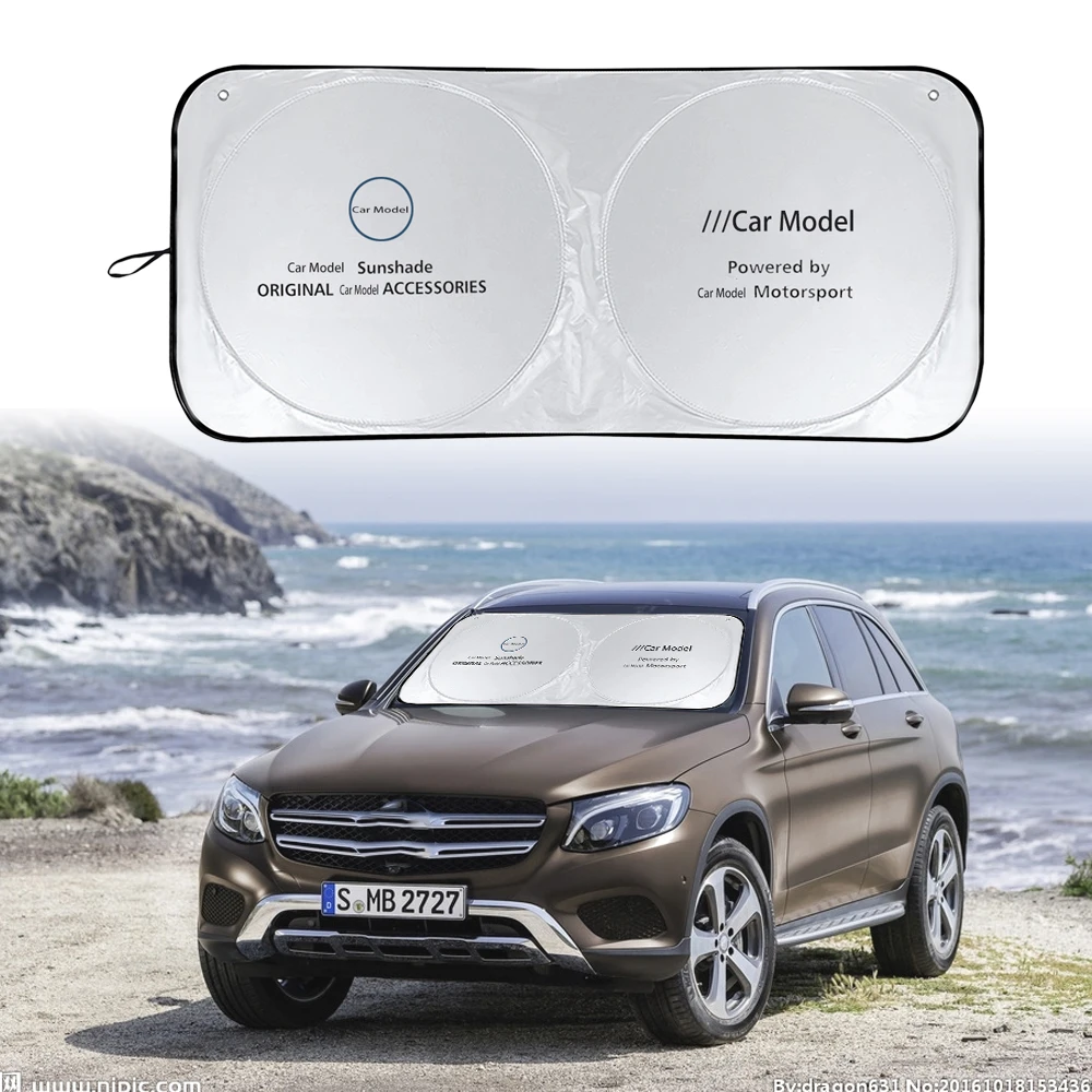 

Car Windshield Sunshade Special Logo Sun Cover Protector With Sucker Parasol Coche Emblem for Mercedes AMG A B GLA GLC GLA Class