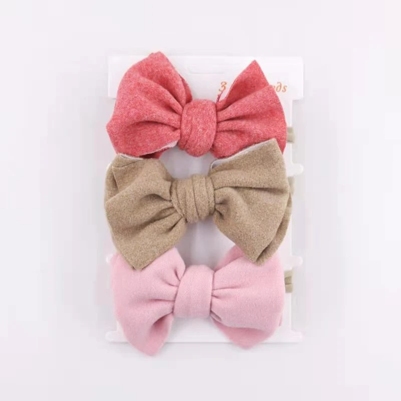 

3 Pcs Nylon Baby Headband Bowknot Elastic Hair Band Children Girls Hairband Head Band Newborn Hair Accessories