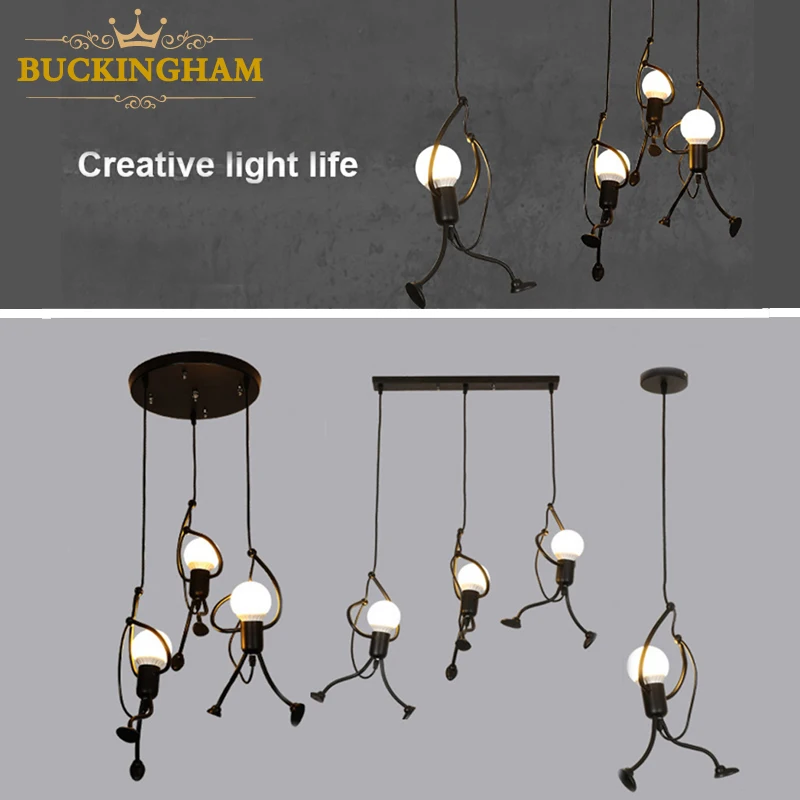 Подвесной светильник little man для скалолазания современный креативный железный