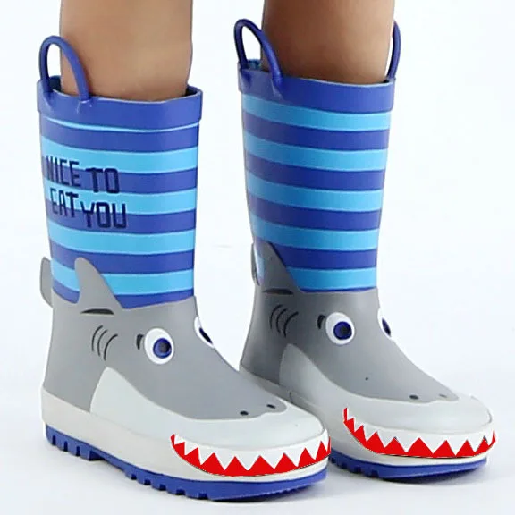 3D в форме акулы детские непромокаемые сапоги дождевик|Плащи| |