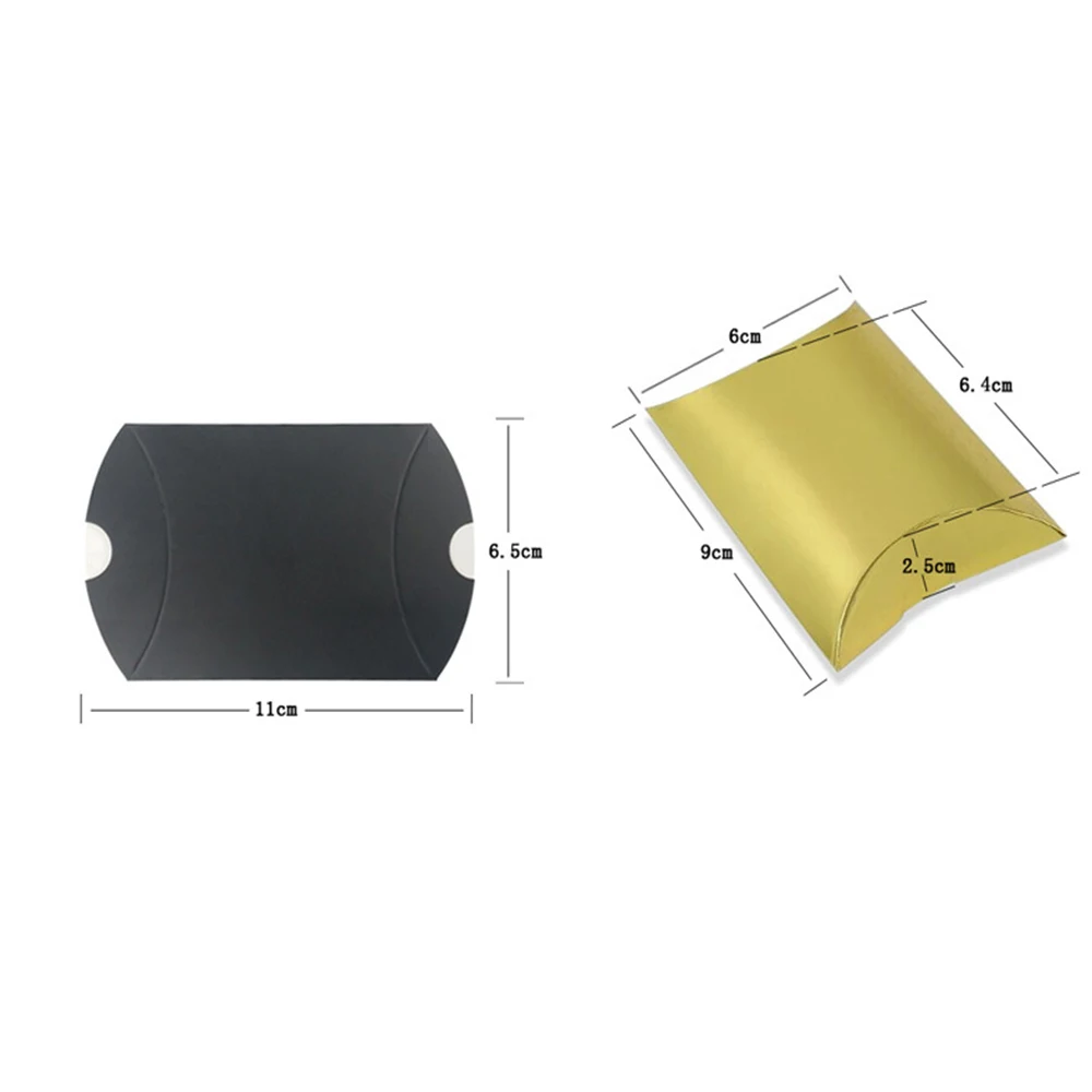 50 шт. коробка для конфет из крафт-бумаги в форме подушки подарочные коробки