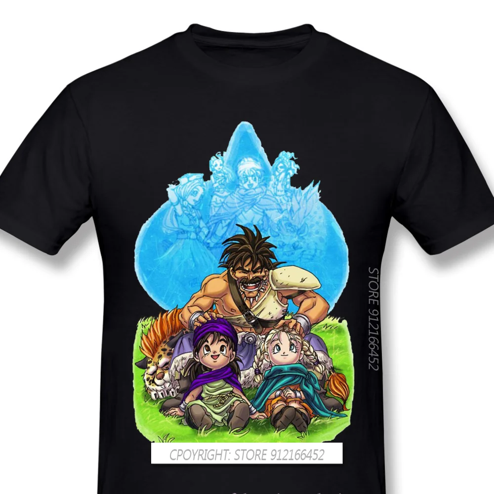

Hero, Bianca, Pankraz And Saber Anime Clothes Design Dragon Quest Funny Anime Manga 100% Cotton Camiseta Men T-Shirt