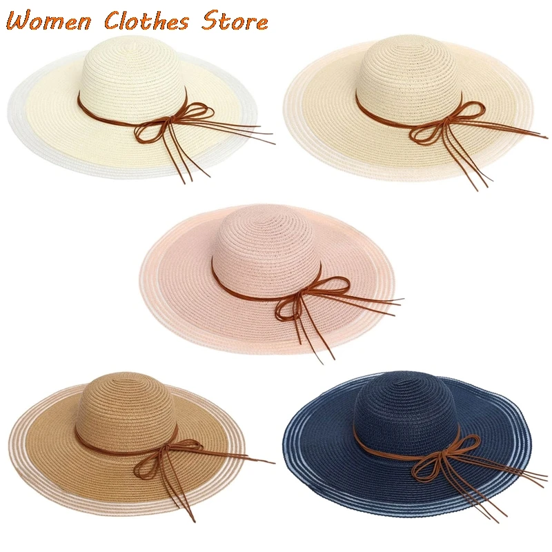 

Fisherman Hat For Women Foldable Wide Brim Floppy Girls Straw Sun Hat Beach Summer Hat UV Protect Travel Cap Lady Cap Female
