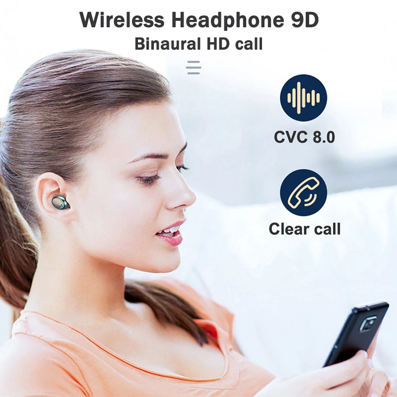 

Makarov TWS Bluetooth 5.0 Earphones Wireless Headphone 9D Stereo Sports Waterproof Earbuds Headsets With Microphone Charging Box
