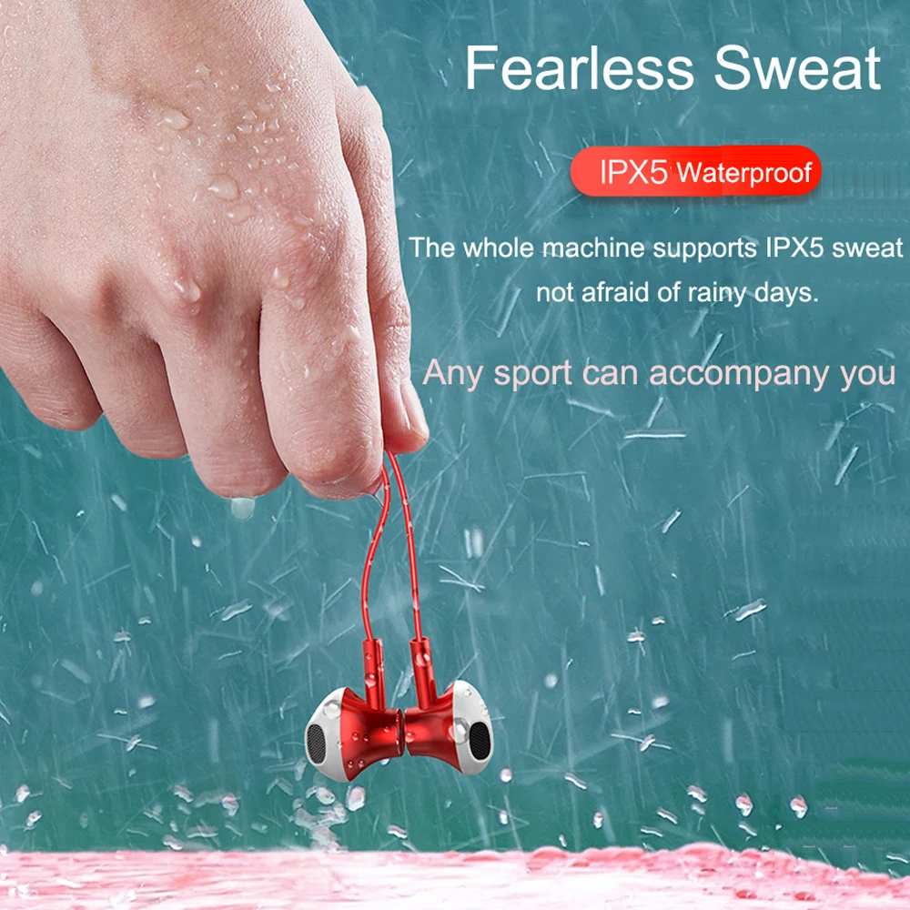 Беспроводные наушники красного цвета Bluetooth громкой связи магнитные