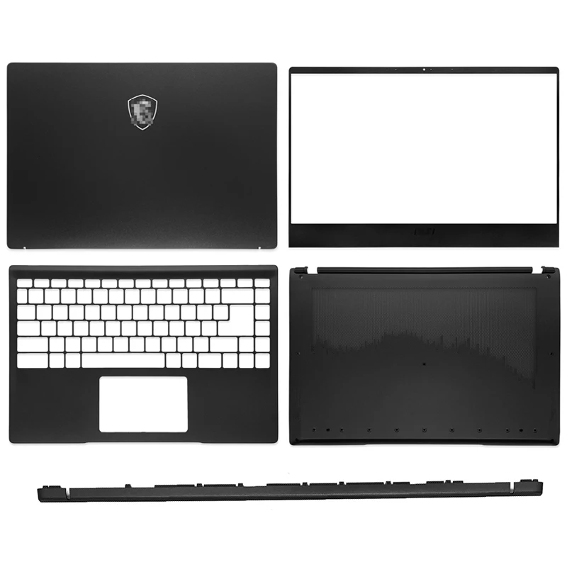 

Новая задняя крышка ЖК-дисплея/передняя рамка/Упор для рук/Нижняя крышка/шарнирная Крышка для ноутбука MSI Modern 14 MS-14D1 14D2 M14, Черная задняя крыш...