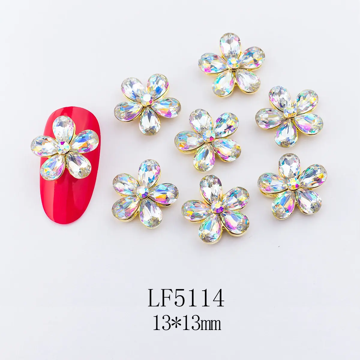 

20pcs/lot 3D Alloy Flower Rose Nail Art Decorations Supplies Rhinestones Pearl Metal DIY Nails Kawaii Accessories Jewelry Charms