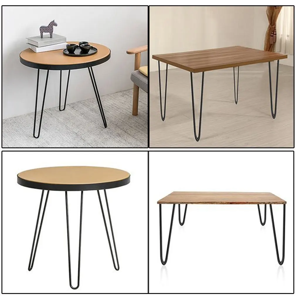 4PCS/SET 10mm Tube Hairpin Table Legs Household Steel 8 inch 12 16 28 Inch Replacement Leg Solid Color Furniture | Мебель