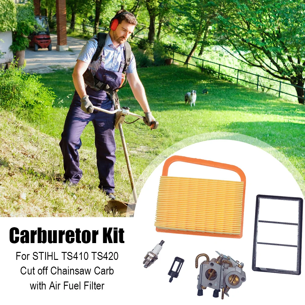 

Carburetor Kit Set Replacement Chainsaw Accessory for STIHL TS410 TS420 Cut off Chainsaw Carb with Air Fuel Filter