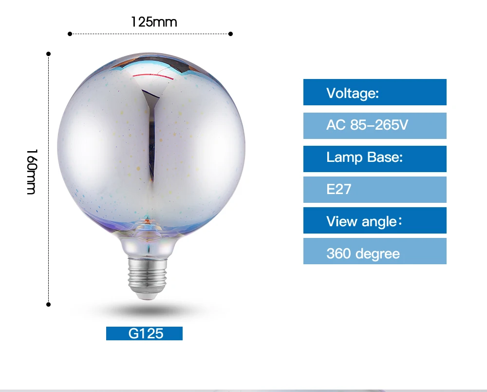 LUCKYLED E27 светодиодный 3D украшения светильник лампы A60 ST64 G80 G95 G125 светодиодный светильник AC220V 240V 110 в ретро-стиле, стилизованные под языки пламени Новинка праздничный светильник s