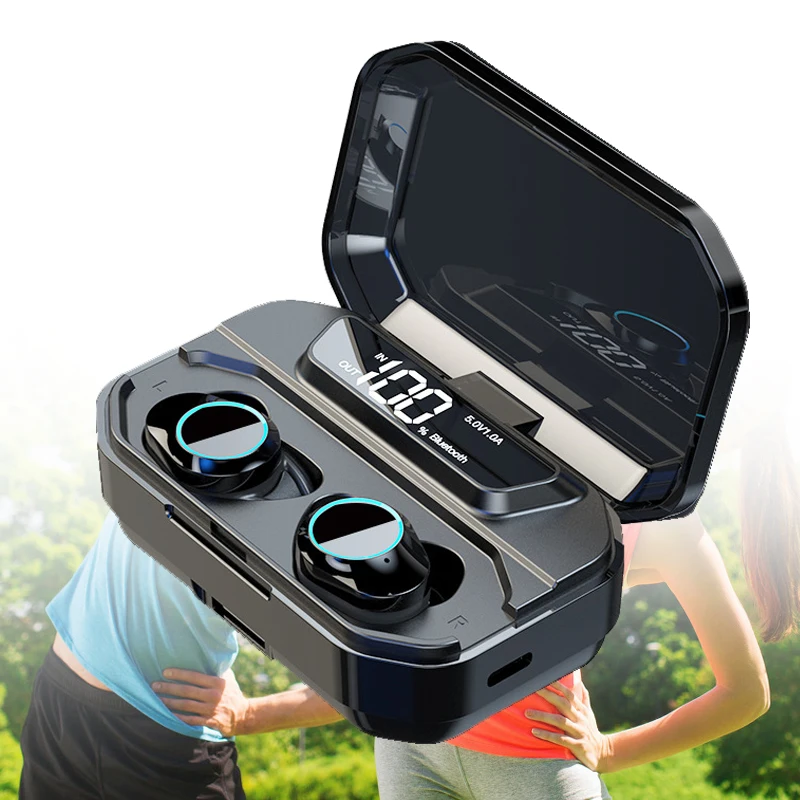 

TWS V5.0 Bluetooth Wireless Earphone 9D Stereo HIFI Sounds Earphones Waterproof With LED Display 3300mAh Sports Running Headset