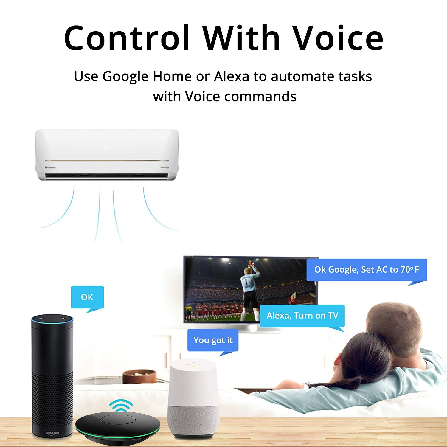 Wifi smart ir управление кондиционер ТВ квадратный вентилятор ТВ Универсальный ИК пульт дистанционного управления Лер приложение Smart Life Совместимость Google Alexa iFTTT