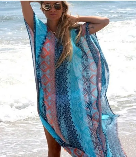 

European and American Turkey chiffon gown type long beach bikini smock