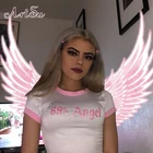 Женская футболка с принтом ArtSu, розовая, в стиле Харадзюку, с изображением медведя, летний Повседневный Топ, футболка для друзей, 2021