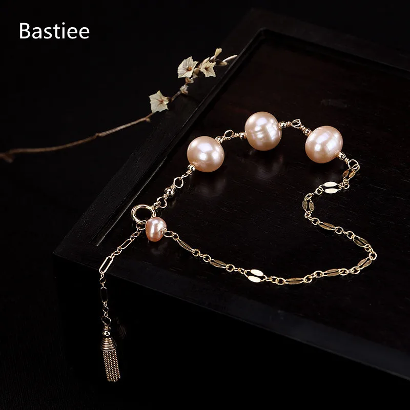 Bastiee 925 Sterling Silver Pink Pearl Bracelet For Women Bracelets Hmong Jewelry Luxury Gifts Girls 14k Gold Plated
