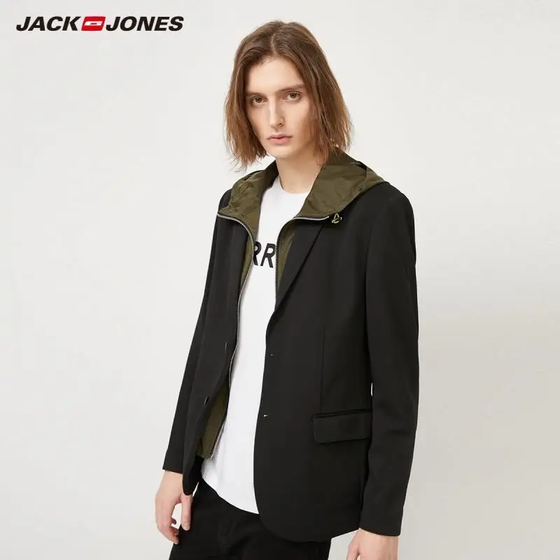 

JackJones Men's Pure Color Sporty Hooded Slim Fit Casual Suit Jacket|220108503