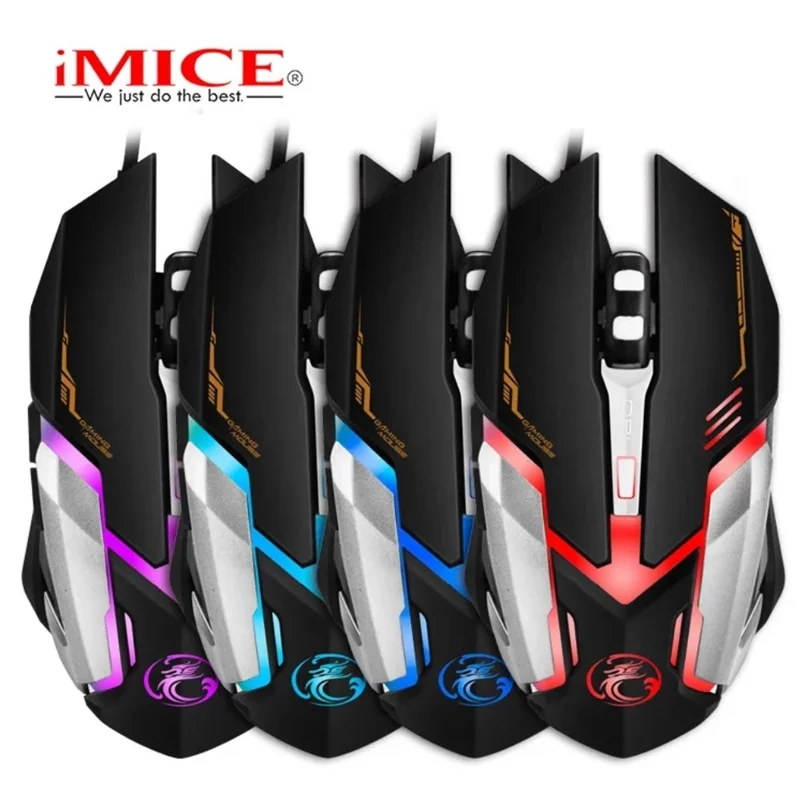 

Gaming Mouse 6 Button 2400DPI Wired Ergonomic Mouse Led With Macroprogramming Computer Mouse Silent USB PC Mice with Backlight