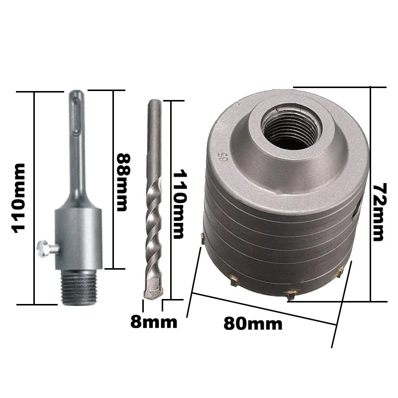 Отверстие для бетона Sds Plus 80 мм 1 комплект электрическая дрель с полым сердечником