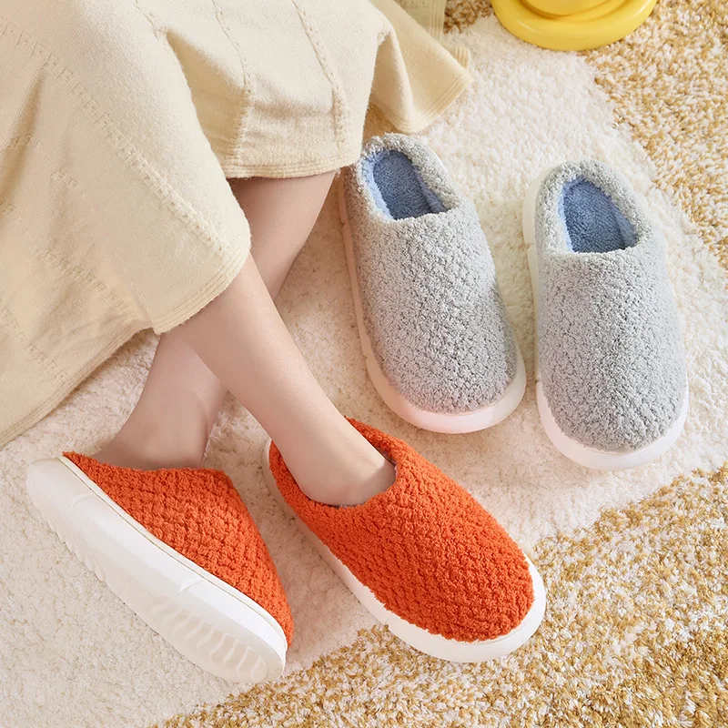 

Ladies Warm Fluffy Slippers Women Winter Fur House Slipper Warm Cotton Plush Shoes Casual Couple Men Slides Zapatillas Mujer