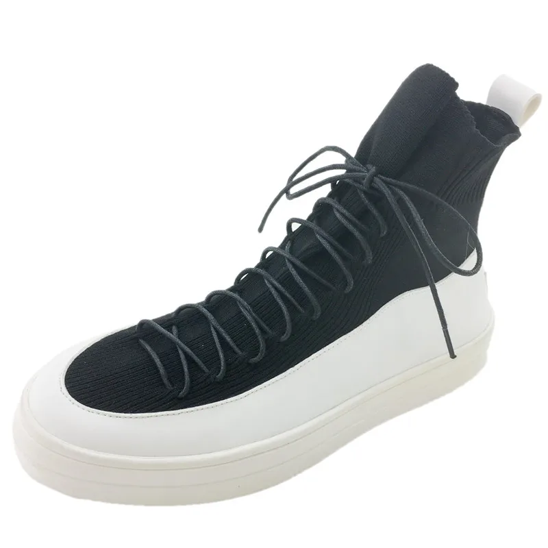 Мужские высокие кроссовки без шнуровки повседневные дизайнерские лоферы на