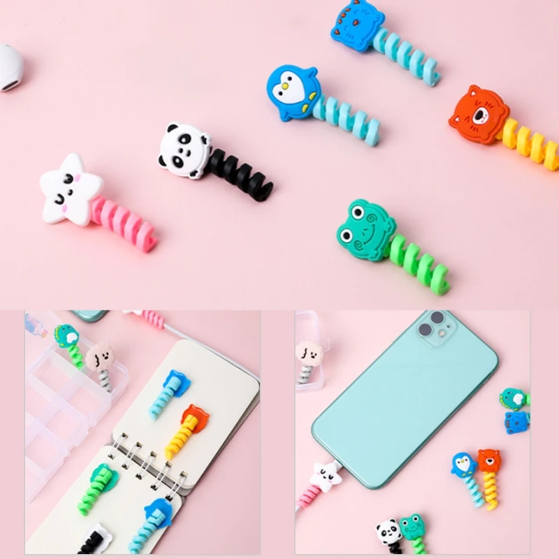 

2Pcs Cable Protector Cute Cover Protect Case USB Charger Cable Buddies Cellphone Organizador Cables Management For Cable