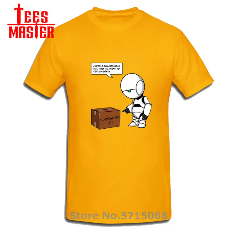 Размер плюс 3XL Марвин пессимист робот параноик футболка Забавный дизайн с