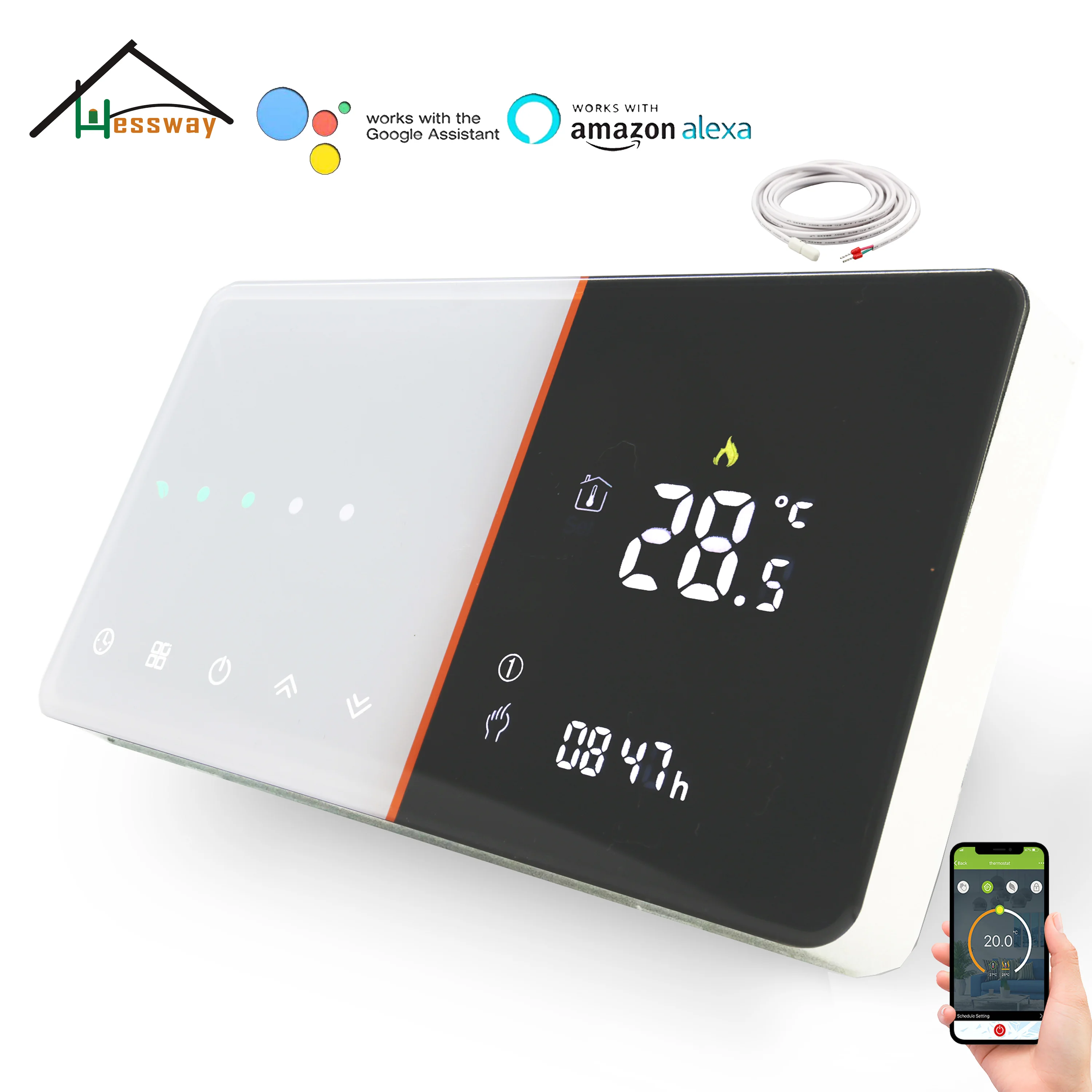 Термостат для обогрева пола HESSWAY с Wi-Fi Google Home 24 В 220 | Строительство и ремонт