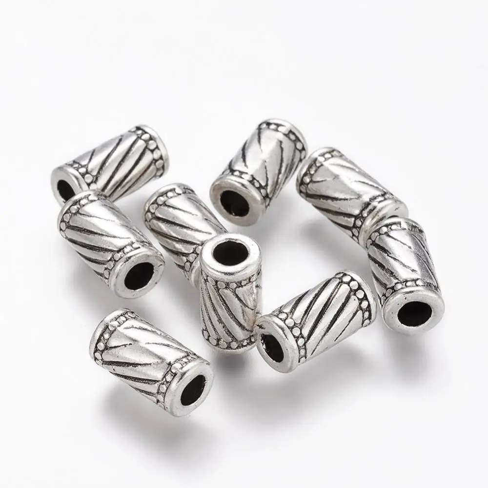 

20 Pc Tibetan Style Alloy Column Beads Lead Free and Cadmium Free Antique Silver about 6mm in diameter 11mm long hole: 3mm.
