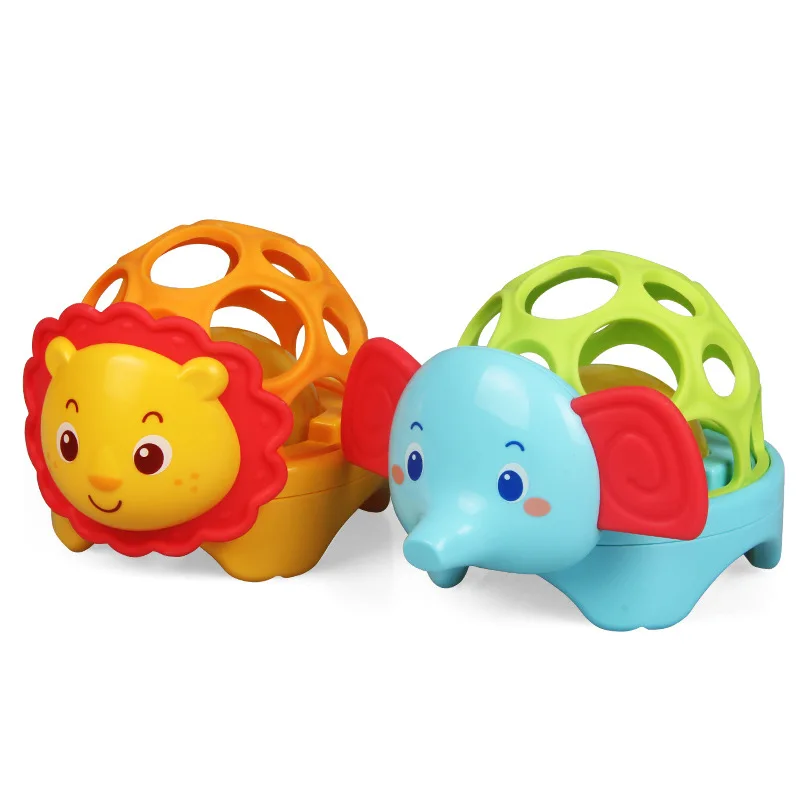 

Симпатичные детские погремушки-грызунки со львом и слоном, игрушки для детей, развивающие игрушки для младенцев, Мягкие Детские Прорезыват...