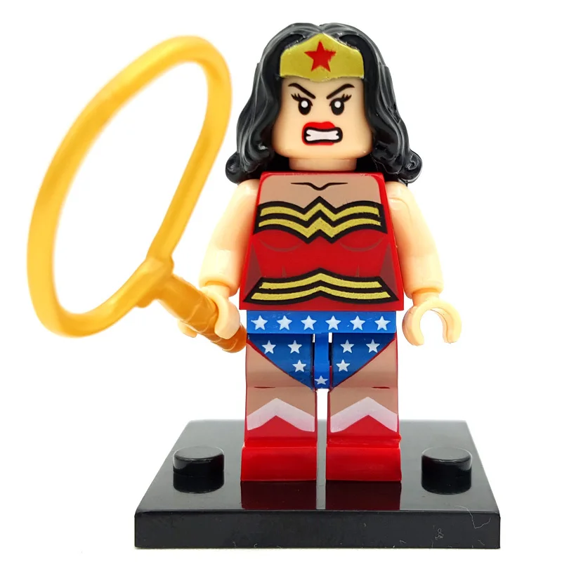Wonder Woman Одиночная супер герой Зимний Солдат Циклоп стрела Марсианский Охотник Женщина-кошка фантастические четыре строительные блоки модель игрушки фигурка - Цвет: Wonder Woman