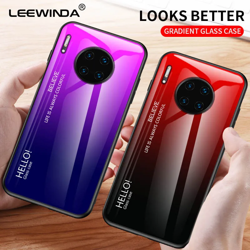 Чехол для Huawei P10 P20 P30 P9 Mate 10 20X30 9 pro lite plus чехол телефона с градиентным закаленным