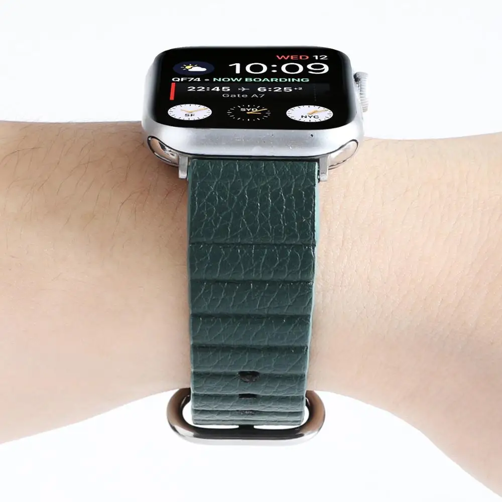 CACKOIE кожаное кольцо полоса Кожаный ремешок сенсорный Apple Watch Series 12345 38 мм 42 40 44