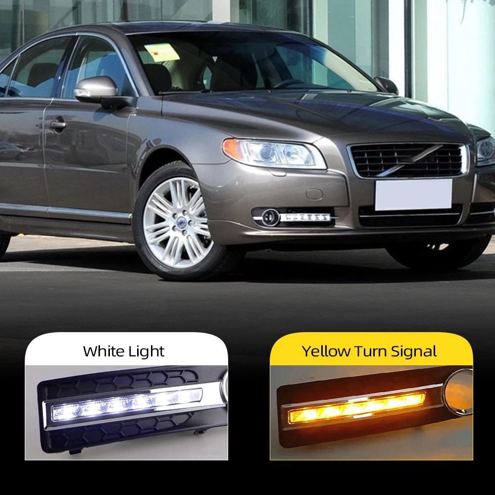 Автомобильный мигающий 2шт для Volvo S80 2009 2013 светодиодный DRL дневные ходовые огни