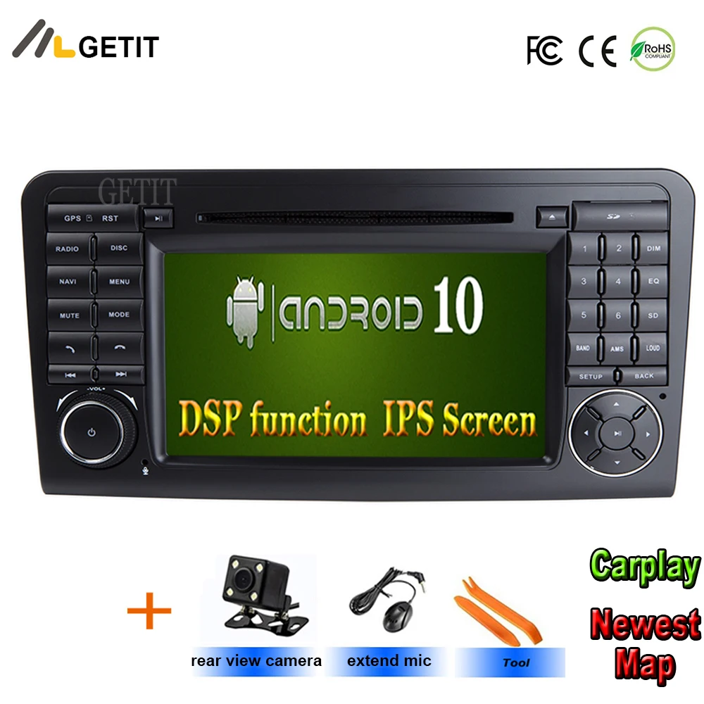 Автомобильный DVD-плеер на Android 10 стерео плеер для Mercedes/Benz GL ML CLASS W164 ML350 ML500 X164 GL320 с