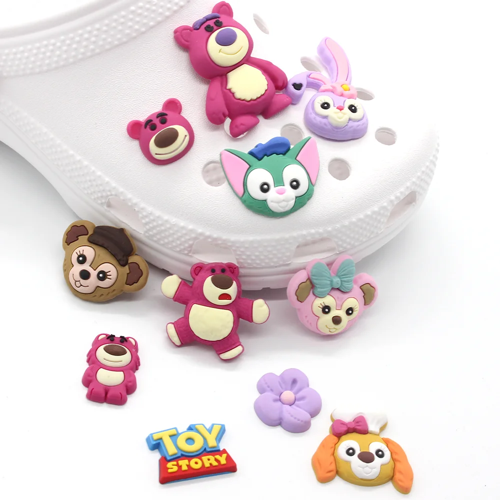 

1pc Cartoon Bear Rabbit Shoe Charms Buckles Accessories DIY Croc JIBZ Sandals Garden Shoes Decoration Kids Gifts