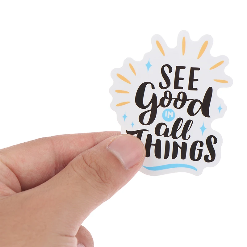 Водонепроницаемые наклейки с мотивационными фразами 50 шт. для самостоятельного