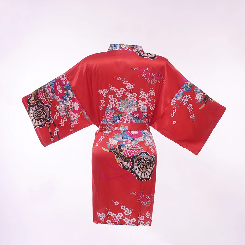 

Bride Bridesmaid Wedding Robe Print Flower Summer Women Casual Kimono Robe Gown Bath Gown Sleepwear Sexy Nightdress Big Size
