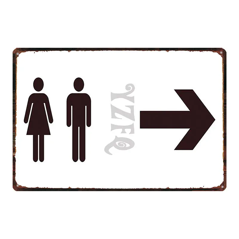 Notice Sign Restroom Poster Plaque Metal Vintage Exit Advertising Wall Poster Bar Shop Art Home Decor Cuadros DU-3300A - Color: DU-3320