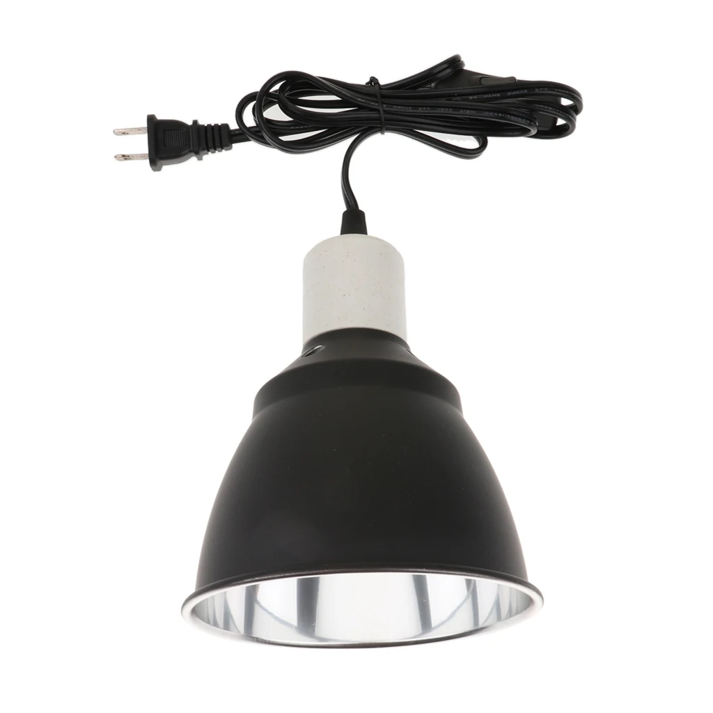300W Metal Ceramic Heat UV UVB Lamp Light Holder Dome Shape Brooder Reptile Black E27 US Plug | Feeding & Watering Supplies