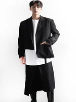 mens suit coat spring and autumn new asymmetrical personality design back can be forked leisure loose large size coat